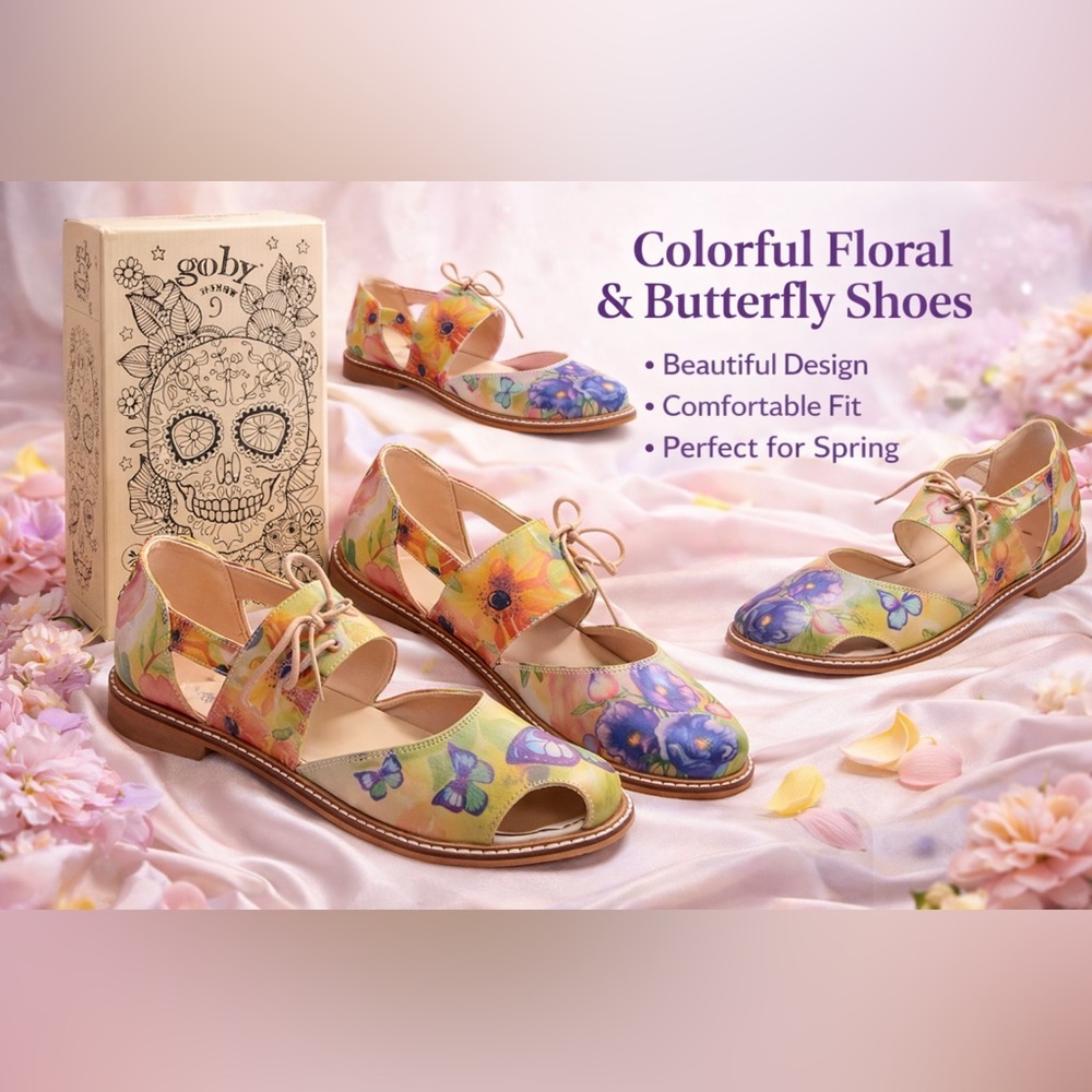 Floral Butterfly Women's Shoes